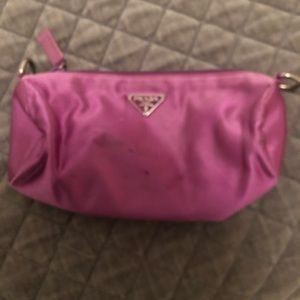 Purple satin Prada mini clutch